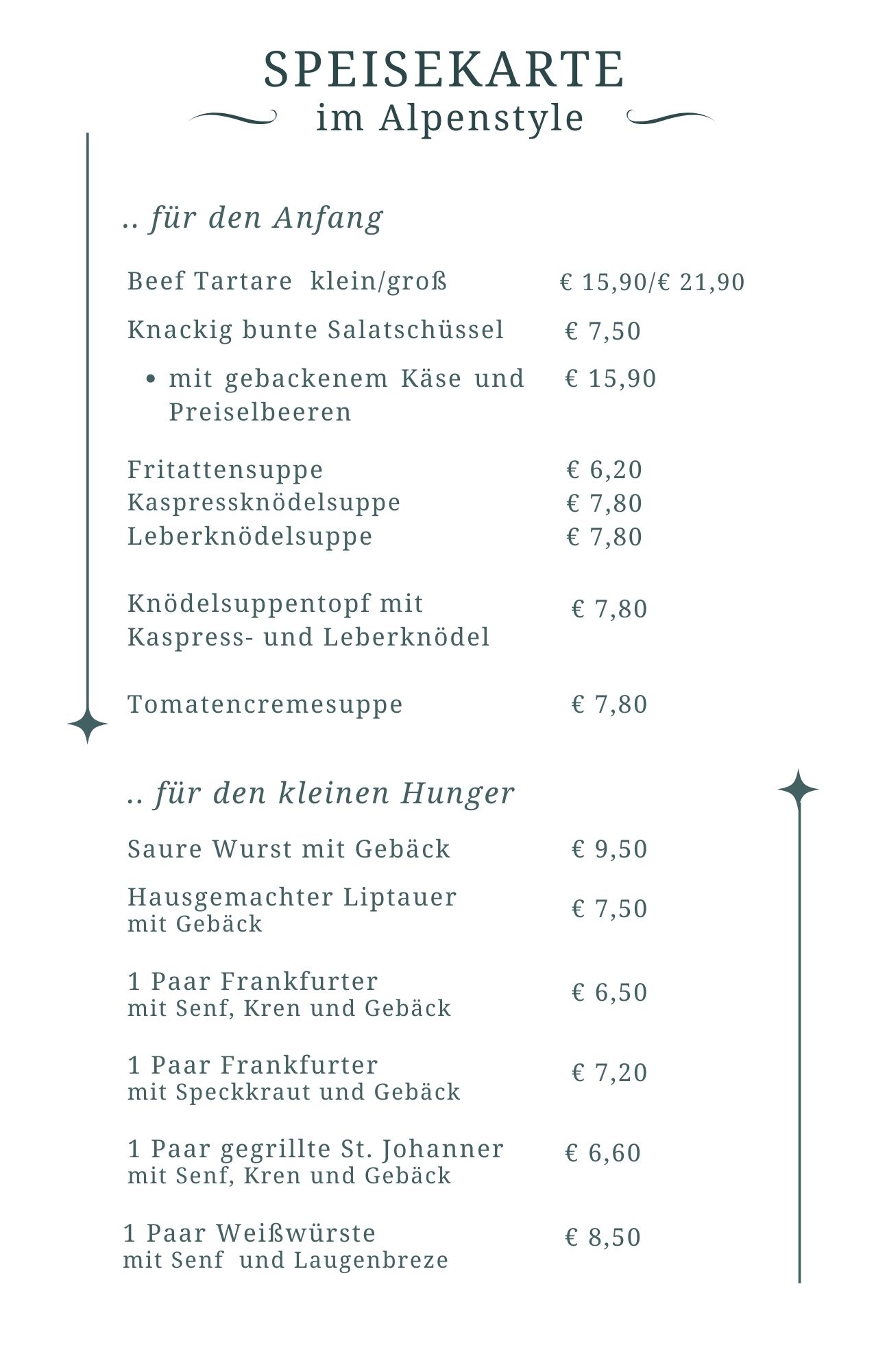 Speisekarte